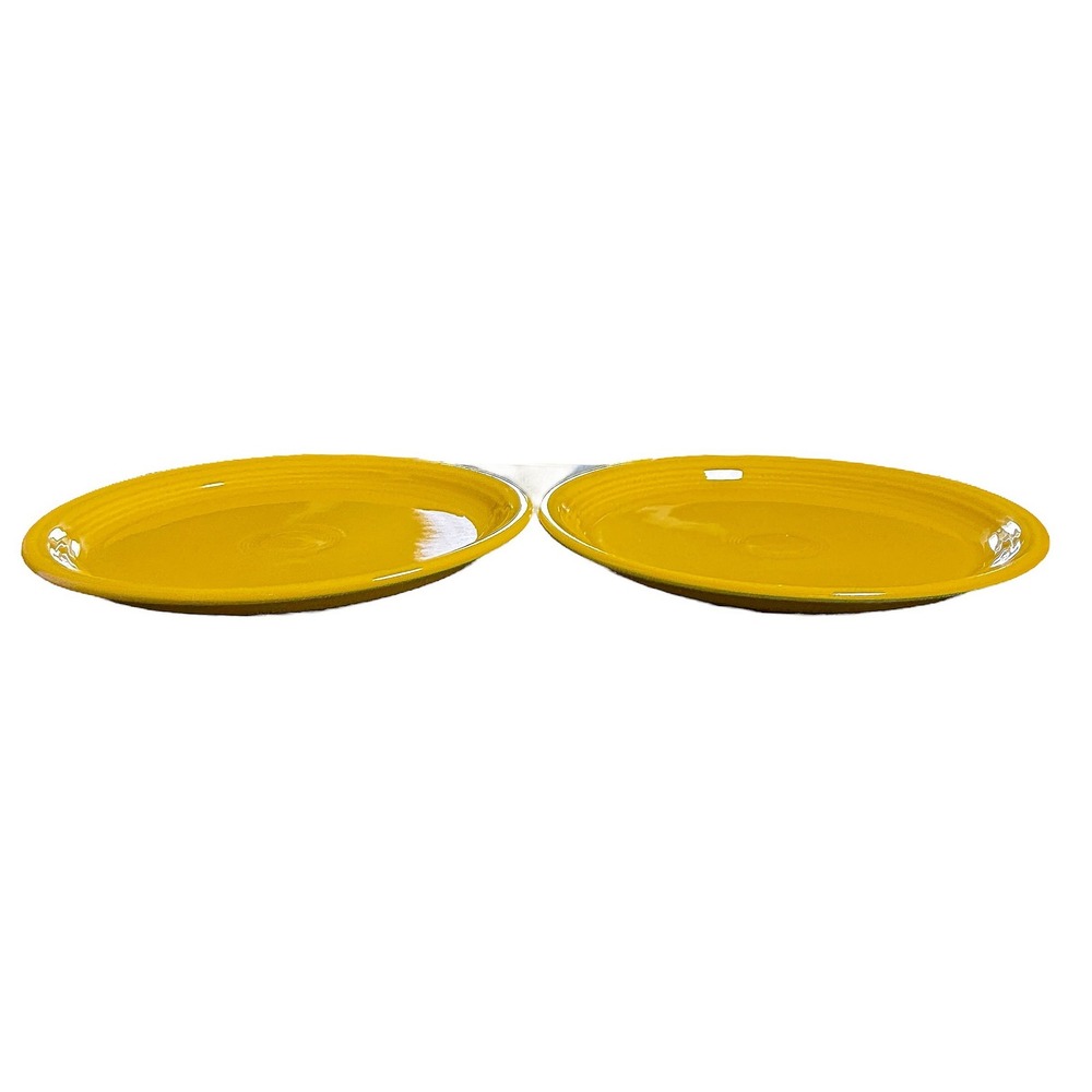 2 Fiesta Bistro Dinner Plates Hommer Laughlin China 10.5" Daffodil - Picture 7 of 7
